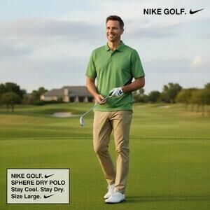 Nike Sphere Dry Golf Polo Shirt - Men's Large, Green